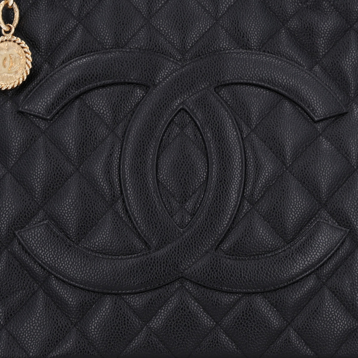 Caviar Quilted Medallion Tote Black