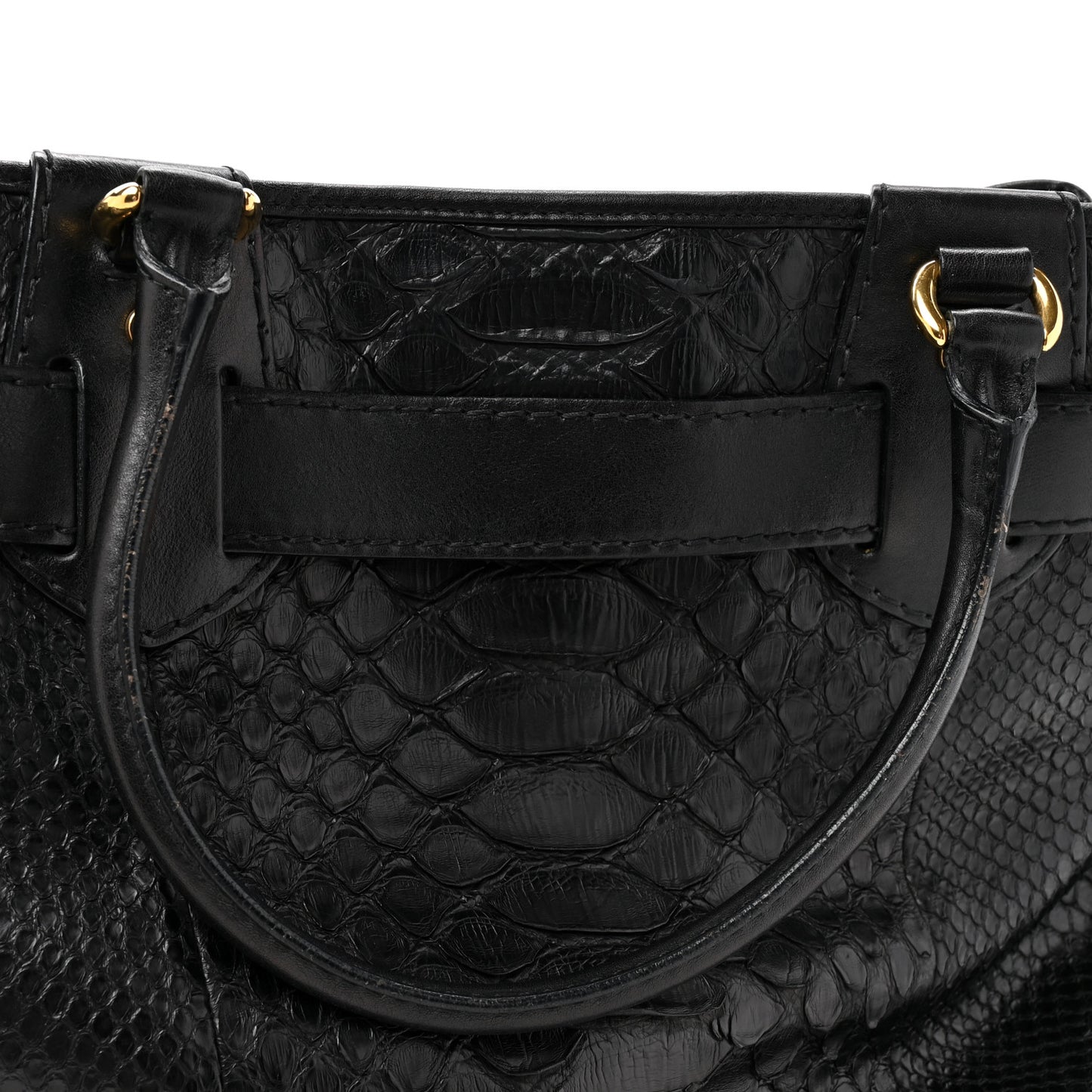 Snakeskin Large GG Running Tote Black