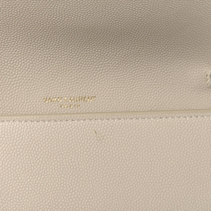 Saint Laurent Grain De Poudre Monogram Uptown Chain Wallet Dark Latte 9 of 15