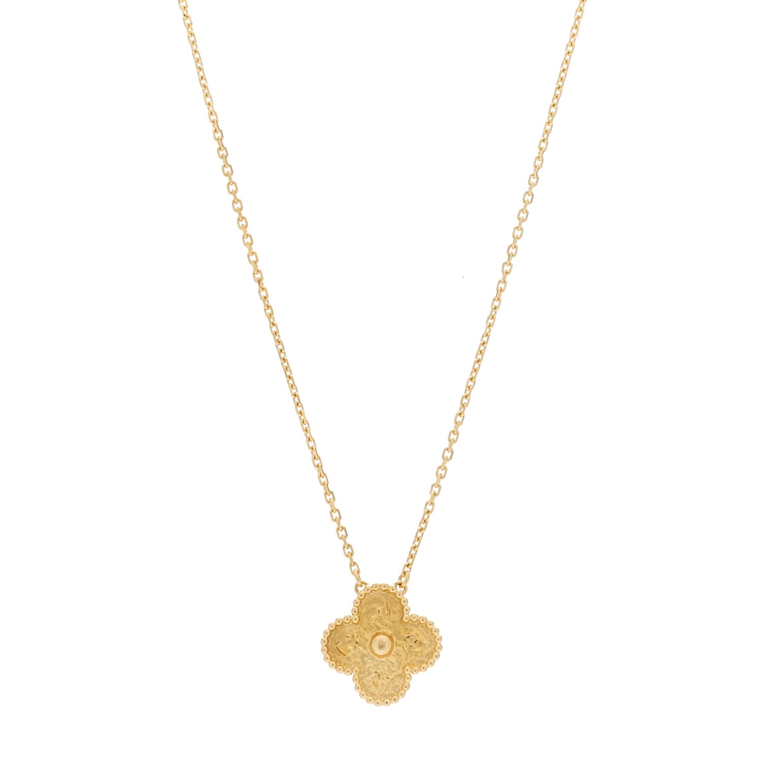 Van Cleef & Arpels 18K Yellow Gold Vintage Alhambra Pendant Necklace 1 of 6