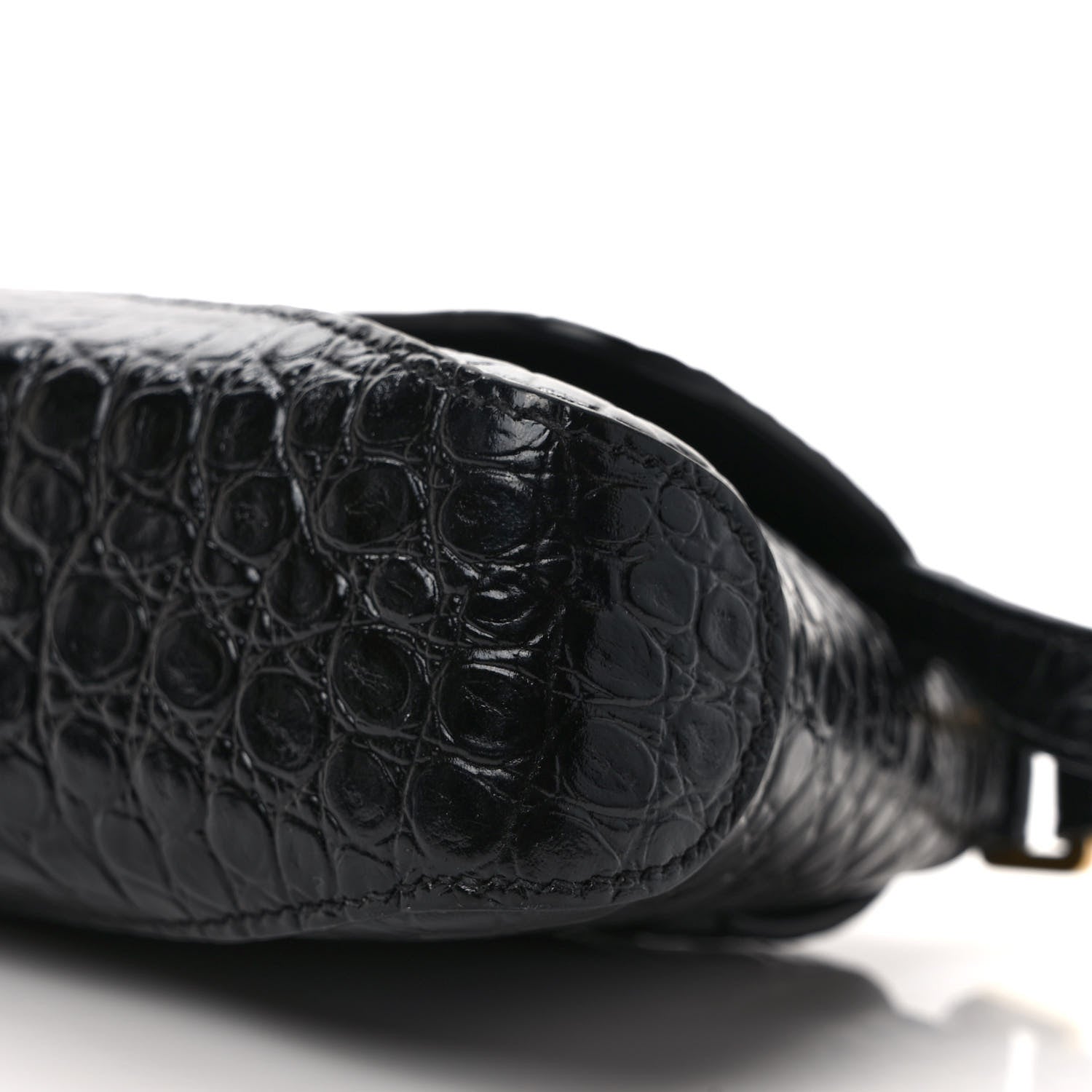 Balenciaga Shiny Super Supple Calfskin Crocodile Embossed Small XX Flap Stretch Bag Black 8 of 9