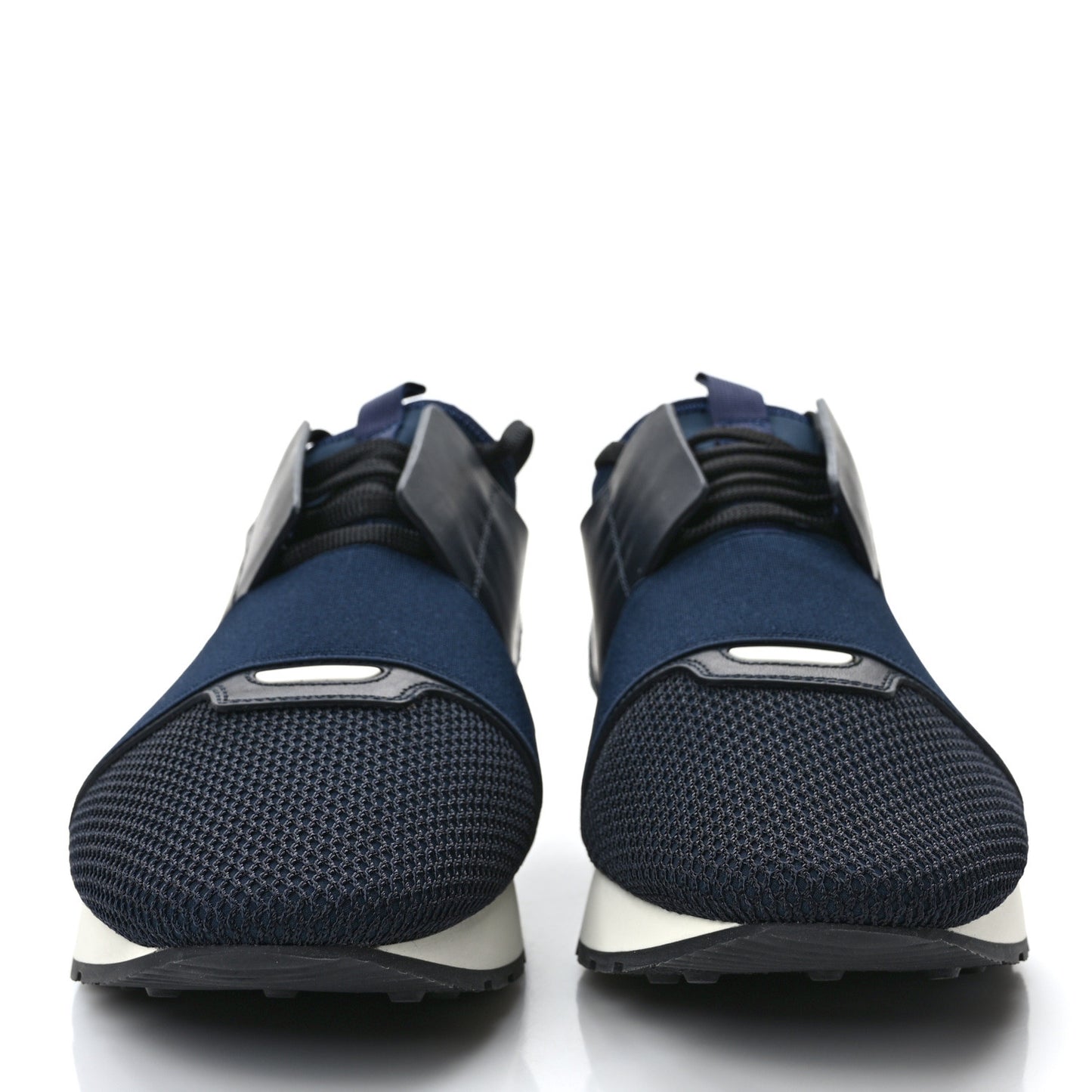 Mesh Calfskin Neoprene Suede Mens Race Runner Sneakers 42 Bleu Nuit