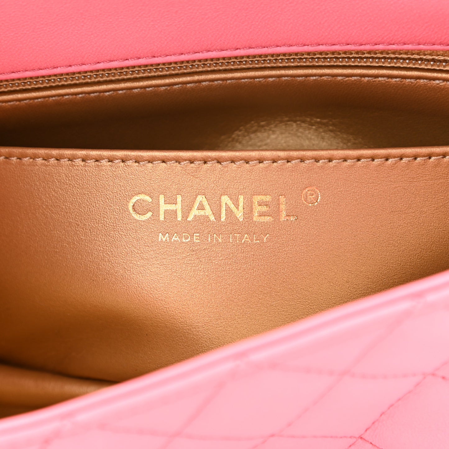 Lambskin Quilted Mini Rectangular Pearl Crush Flap Pink