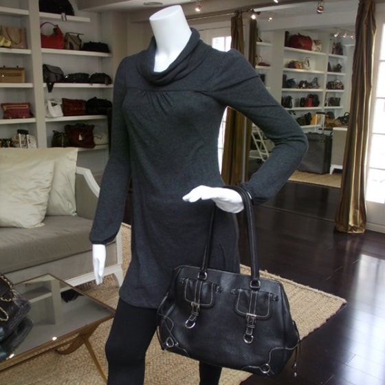 Vitello Daino Tote Black