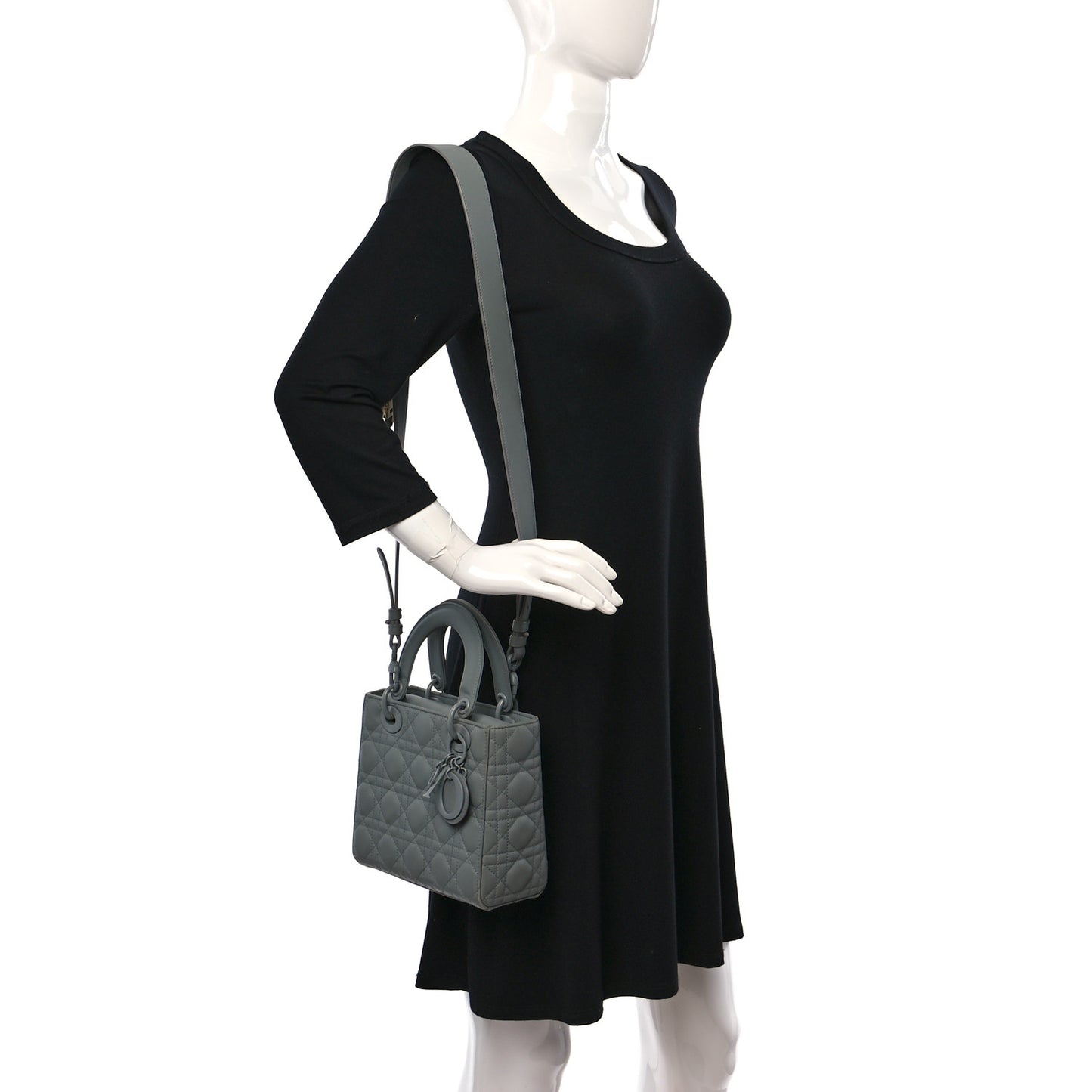 Lambskin Cannage Small My ABCDior Lady Dior Grey