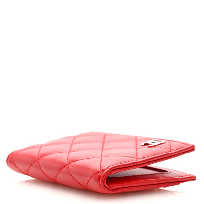 Chanel Lambskin Quilted Card Holder Wallet Red 4 of 7