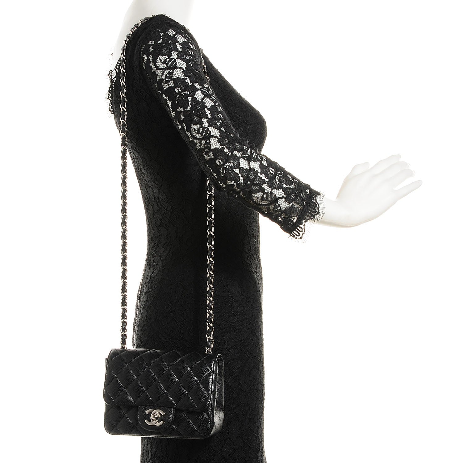 Chanel Caviar Quilted Mini Square Flap Black 2 of 8