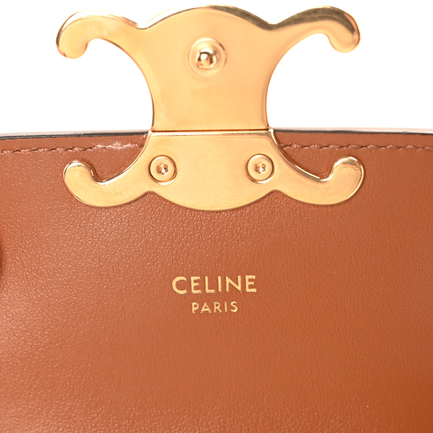 Celine Triomphe Canvas Calfskin Mini Claude Tan 6 of 11