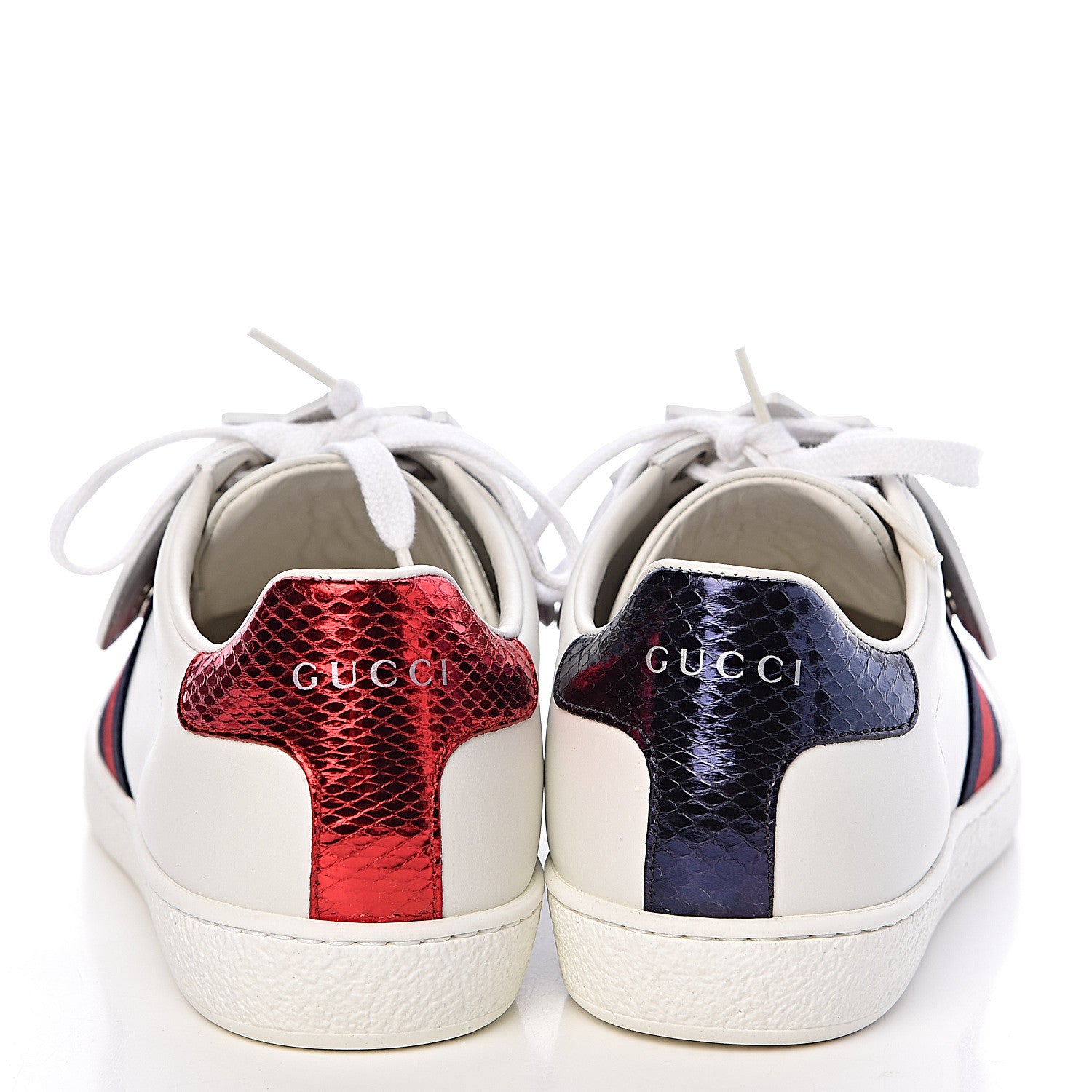 Gucci Calfskin Ayers Crystal Web Womens New Ace Pineapple Sneakers 37 White 5 of 11