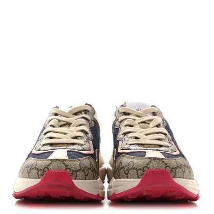 Gucci GG Supreme Monogram Mix Monogram Womens Rhyton Sneakers 37.5 London Blue Beige Pale Pink 3 of 12