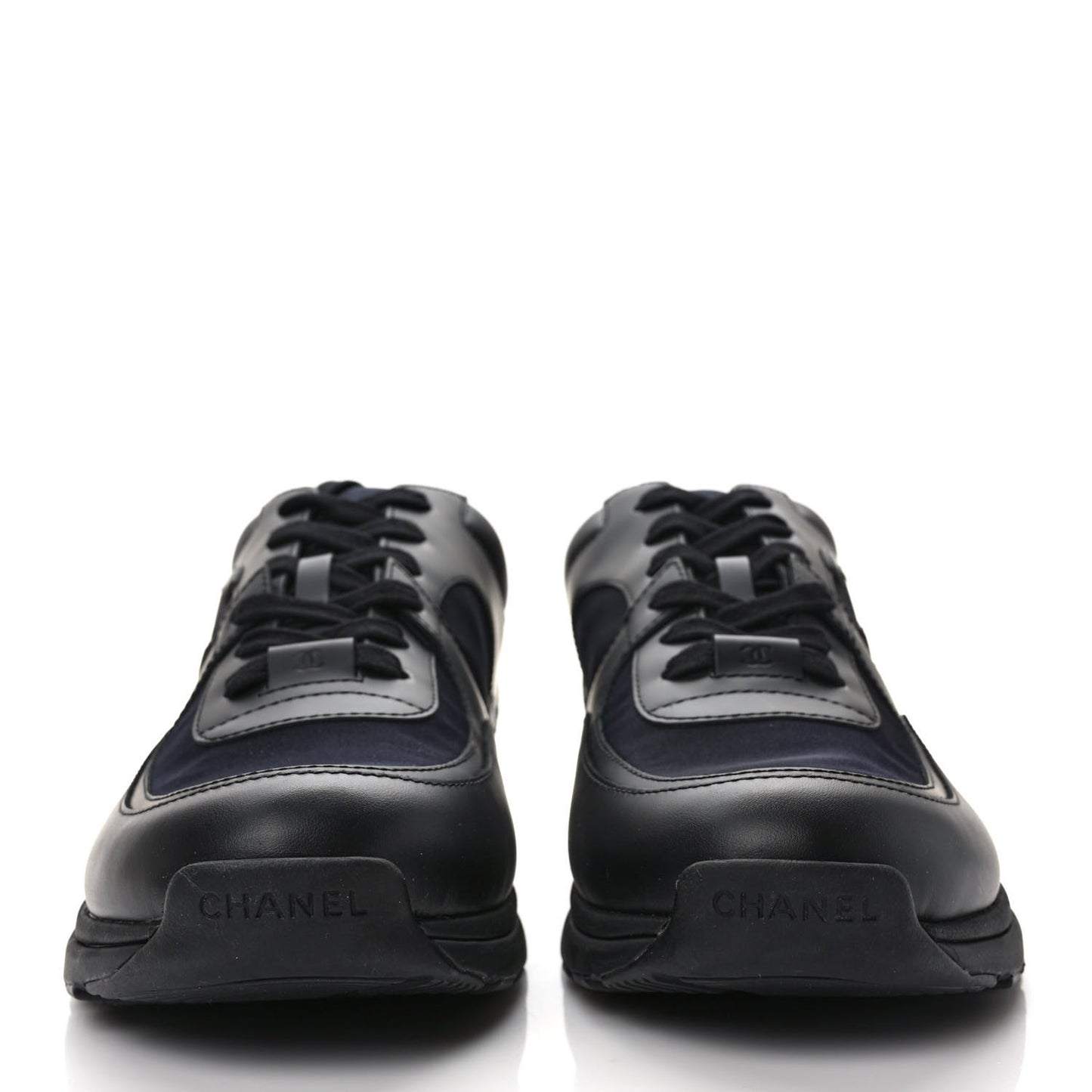 Calfskin Lambskin Mens CC Uniform Sneakers 45 Black