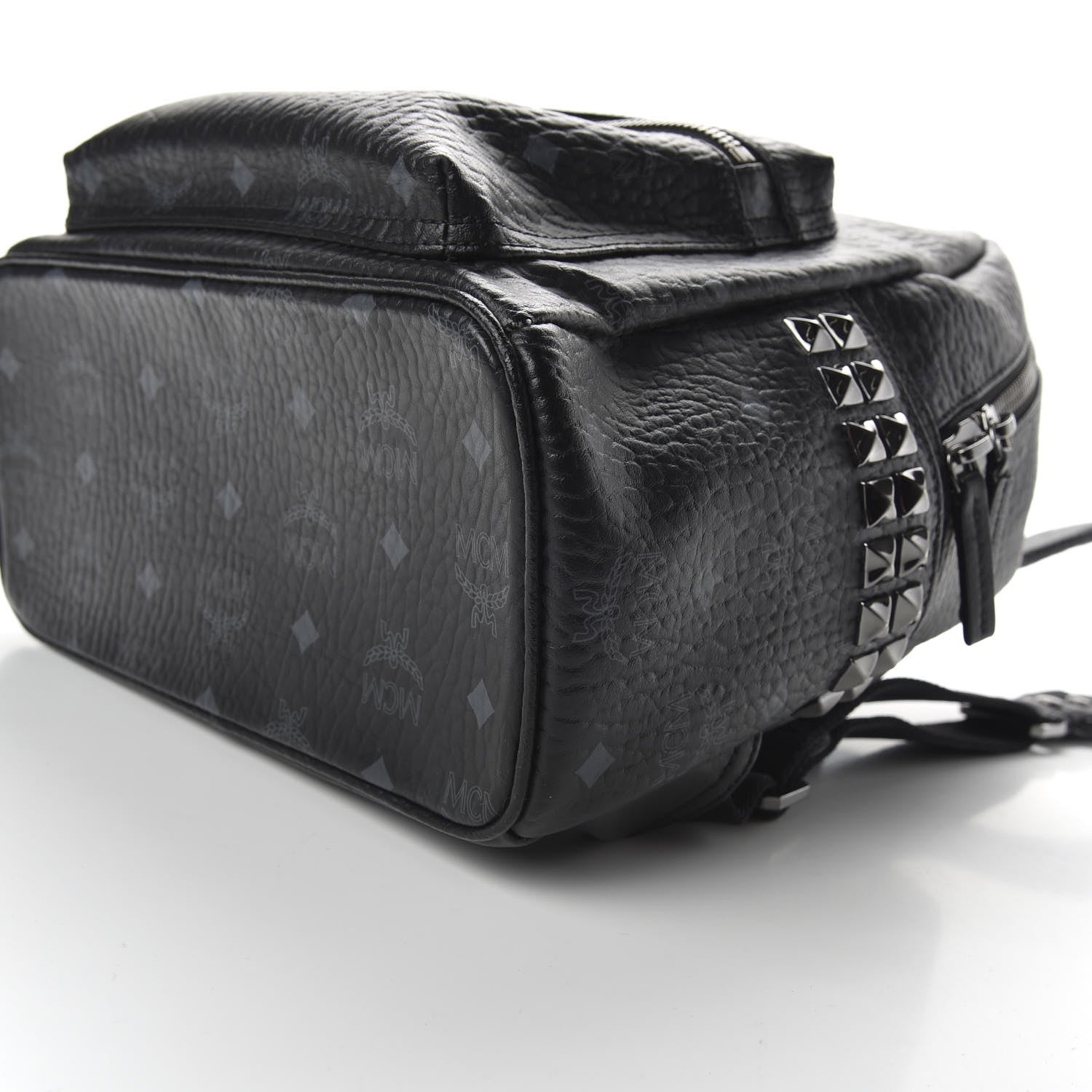 MCM Visetos Small Side Stud Stark Backpack Black 8 of 10