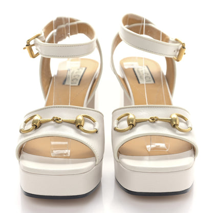 Gucci Quentin Granada Kid Horsebit 25/60mm Platform Sandals 37.5 Mystic White 2 of 8