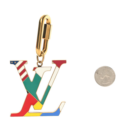 Louis Vuitton Enamel LV Flag Bag Charm Key Holder Multicolor 2 of 5