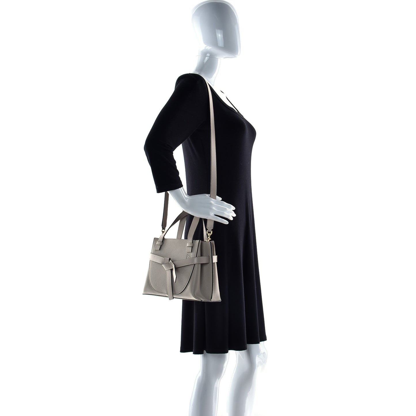 Calfskin Mini Gate Tote Light Oat