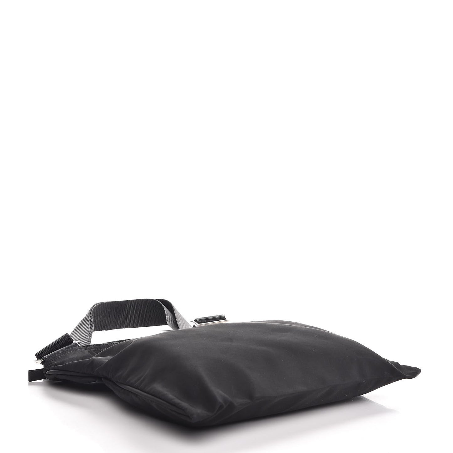 Nylon Small Flat Messenger Bag Black