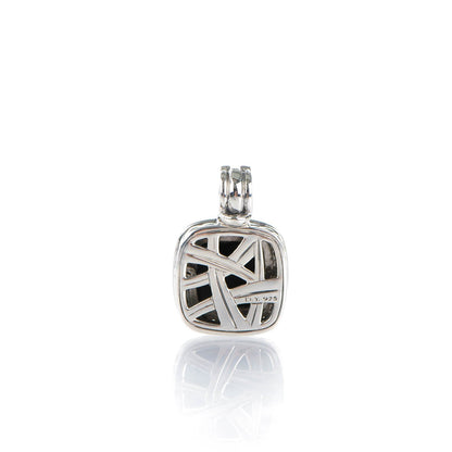 David Yurman Sterling Silver Pave Diamond Black Onyx 11mm Albion Enhancer Pendant 3 of 4