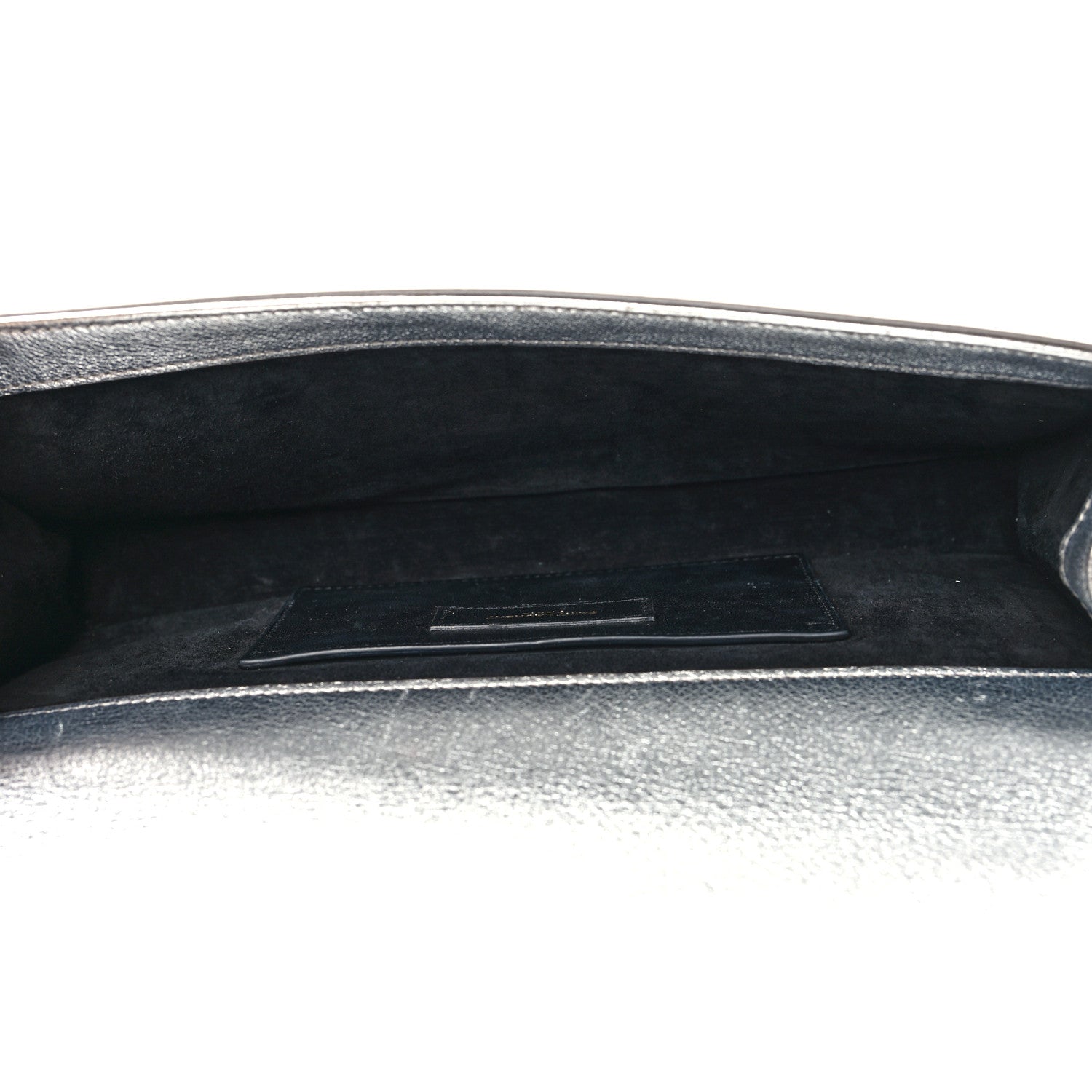 Saint Laurent Textured Metallic Calfskin Classic Monogram Cassandre Clutch Silver 5 of 9