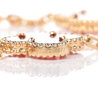 Van Cleef & Arpels 18K Yellow Gold Carnelian 5 Motifs Vintage Alhambra Bracelet 6 of 8