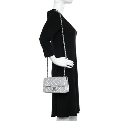 Chanel Metallic Lambskin Quilted Mini Rectangular Flap Silver 2 of 10