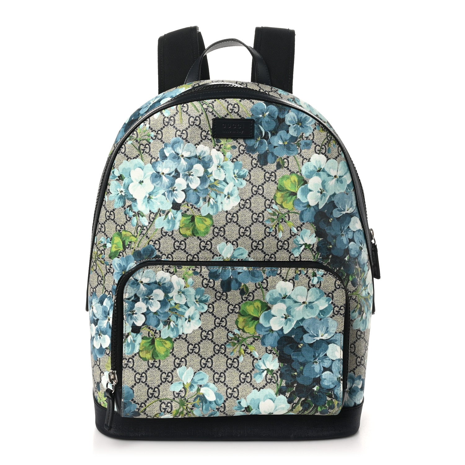 Gucci GG Supreme Monogram Blooms Medium Day Backpack Beige Blue Navy 1 of 10