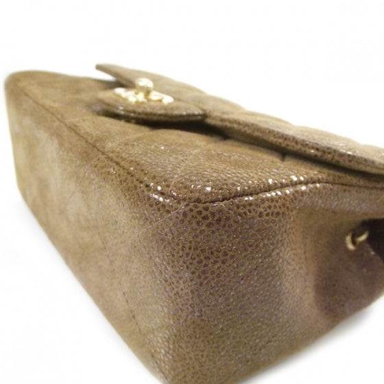 Suede Caviar Quilted Mini Flap Brown