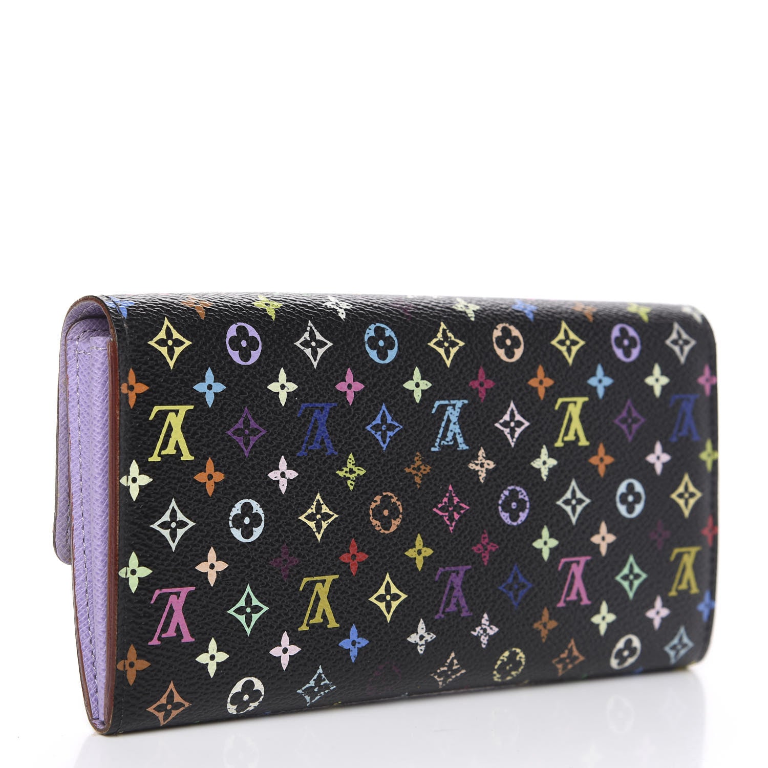 Louis Vuitton Monogram Multicolor Sarah Wallet Black Violet 2 of 11