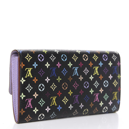 Louis Vuitton Monogram Multicolor Sarah Wallet Black Violet 2 of 11
