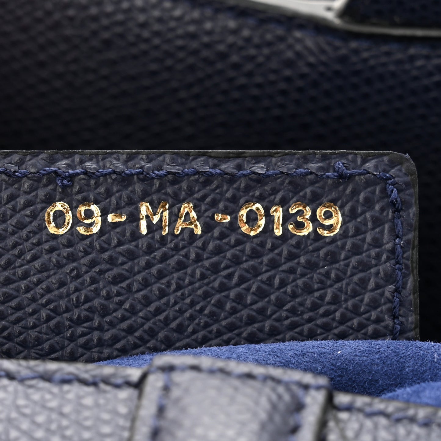 Grained Calfskin Saddle Bag Navy