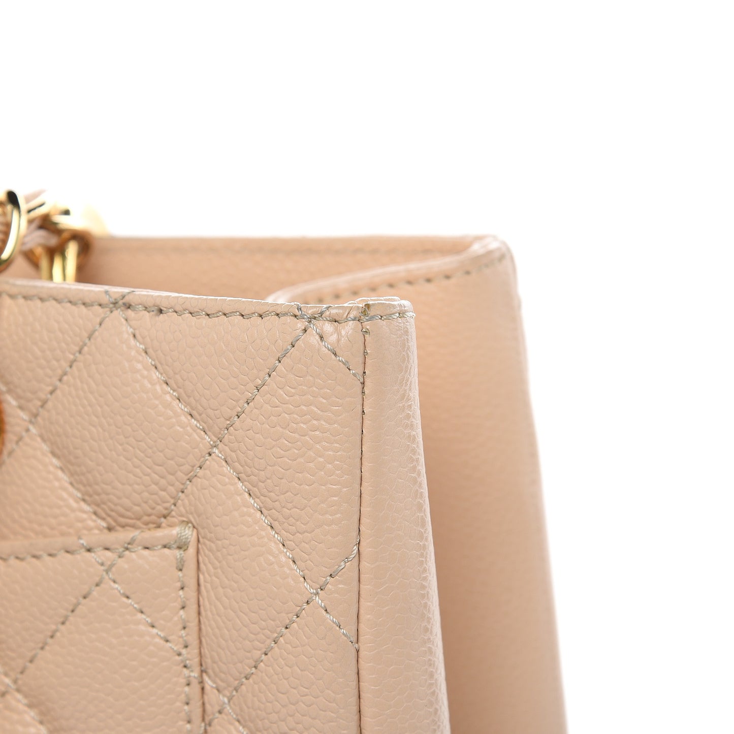 Caviar Quilted Grand Shopping Tote GST Beige Clair