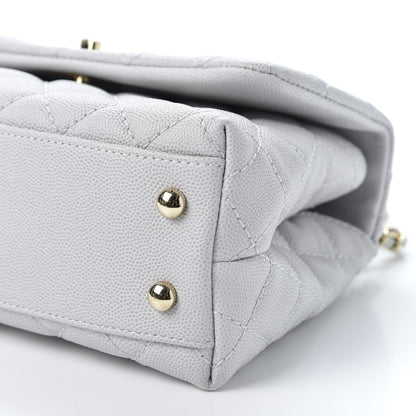 Chanel Caviar Quilted Mini Coco Handle Flap Light Grey 6 of 10