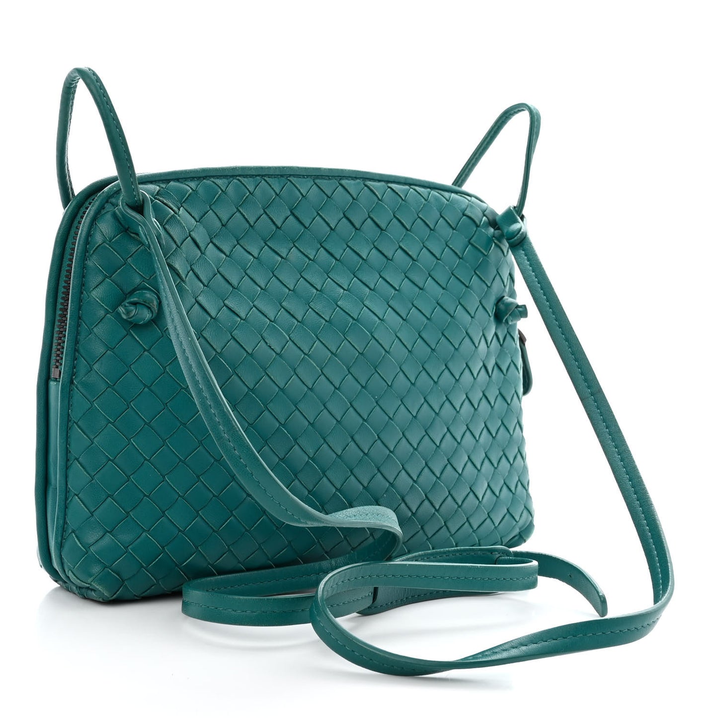 Nappa Intrecciato Nodini Crossbody Messenger Mallard