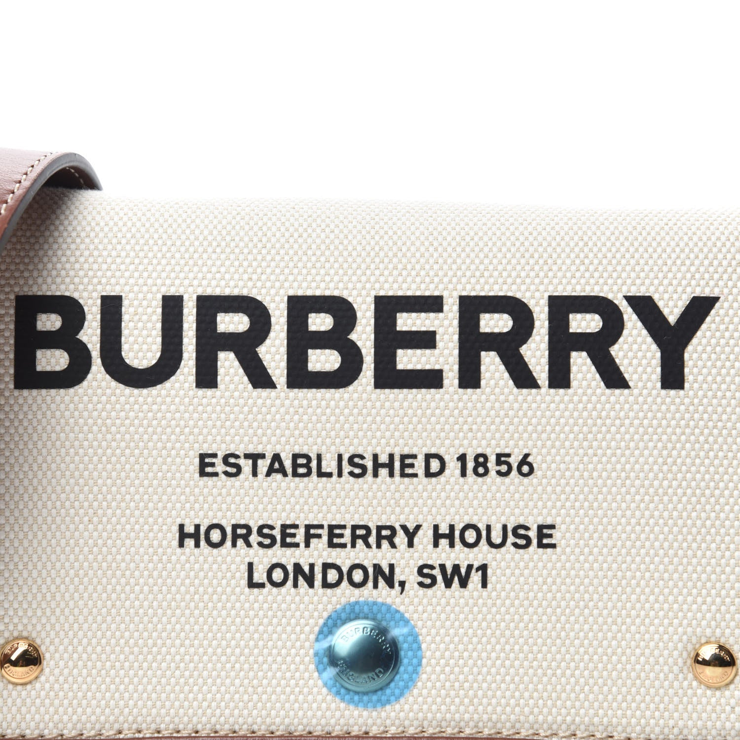 Burberry Cotton Canvas Horseferry Print Small Crossbody Bag White Tan 9 of 9