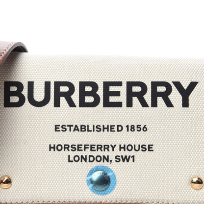 Burberry Cotton Canvas Horseferry Print Small Crossbody Bag White Tan 9 of 9