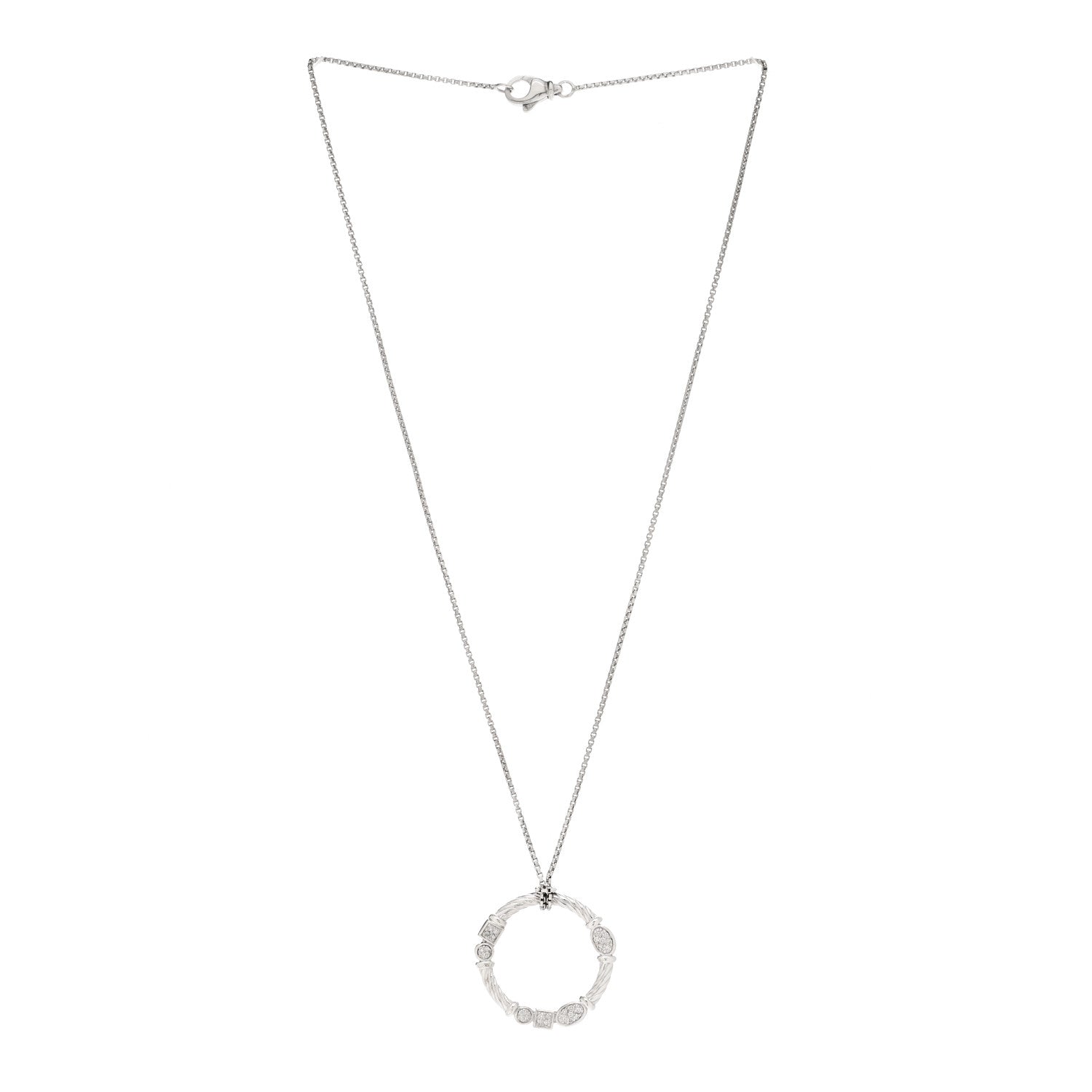 David Yurman DAVID YURMAN Sterling Silver Diamond Confetti Pendant Necklace 3 of 5
