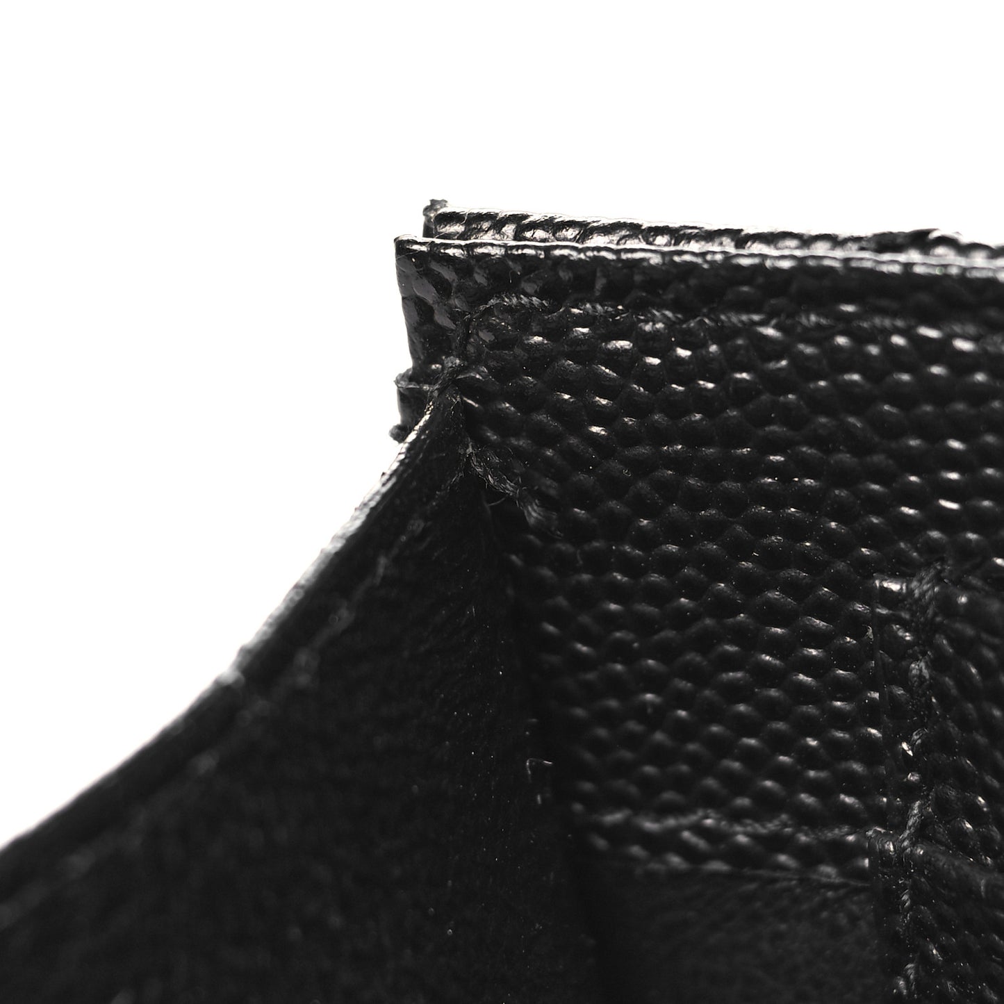 Grain De Poudre Matelasse Chevron Small Monogram Envelope Wallet Black