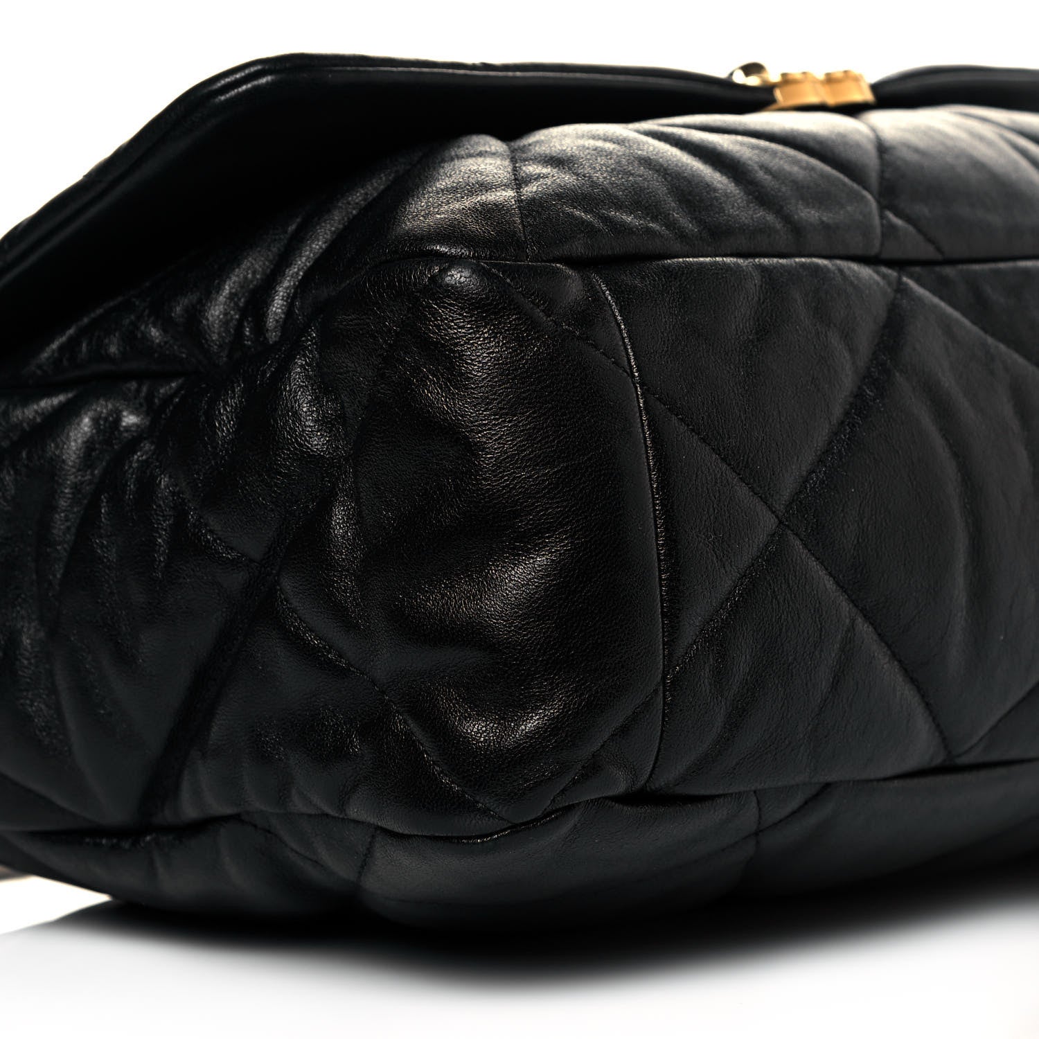Chanel Shiny Goatskin Quilted Maxi Chanel 19 Flap Black 9 of 14