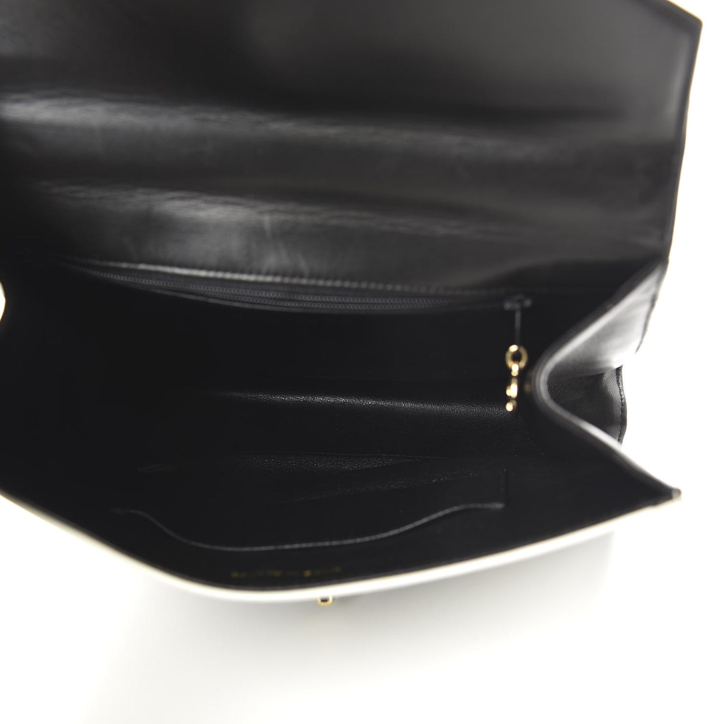 Lambskin Medium Envelope Single Flap Bag Black White