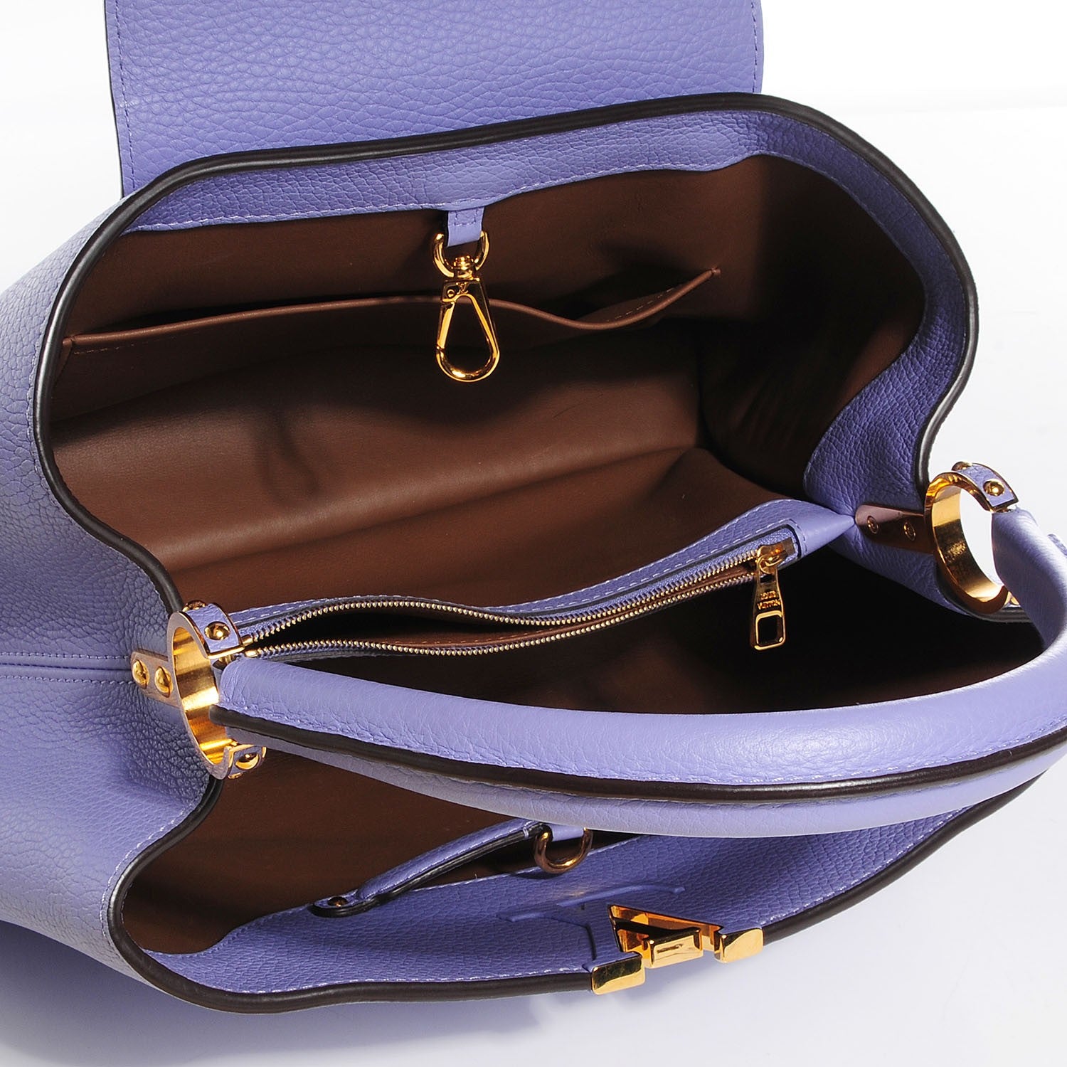 Louis Vuitton Taurillon Capucines MM Lilac 5 of 7