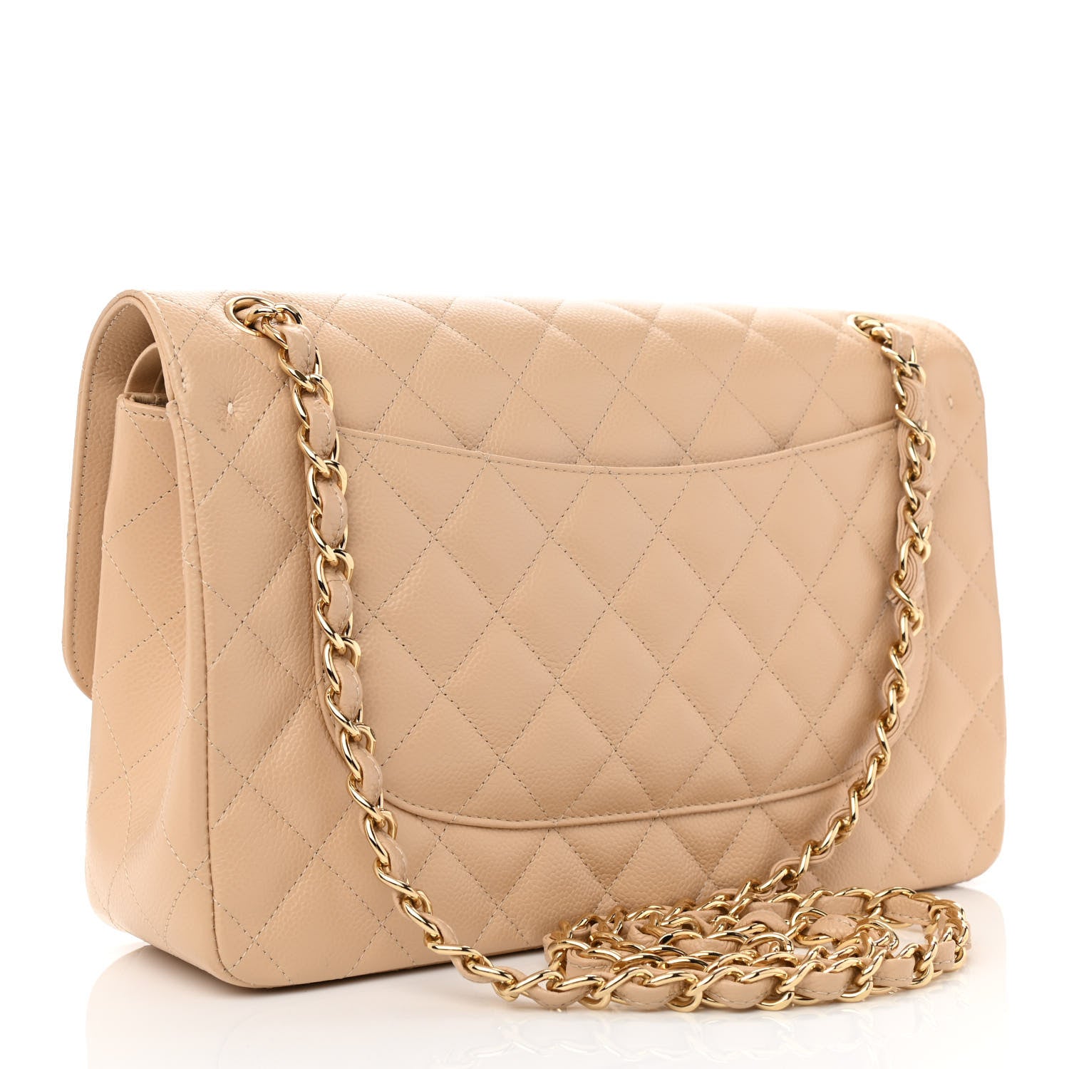 Chanel Caviar Quilted Jumbo Double Flap Beige 3 of 10
