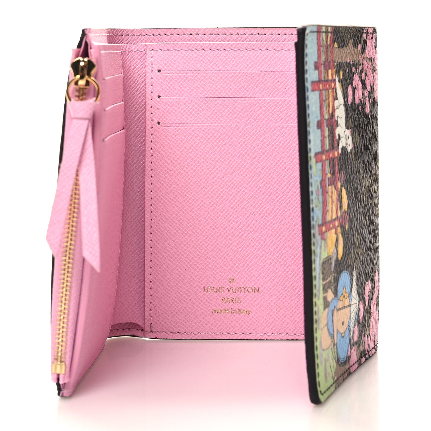 Louis Vuitton Monogram 2021 Christmas Animation Japanese Garden Victorine Wallet Wisteria Pink 5 of 8