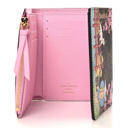 Louis Vuitton Monogram 2021 Christmas Animation Japanese Garden Victorine Wallet Wisteria Pink 5 of 8