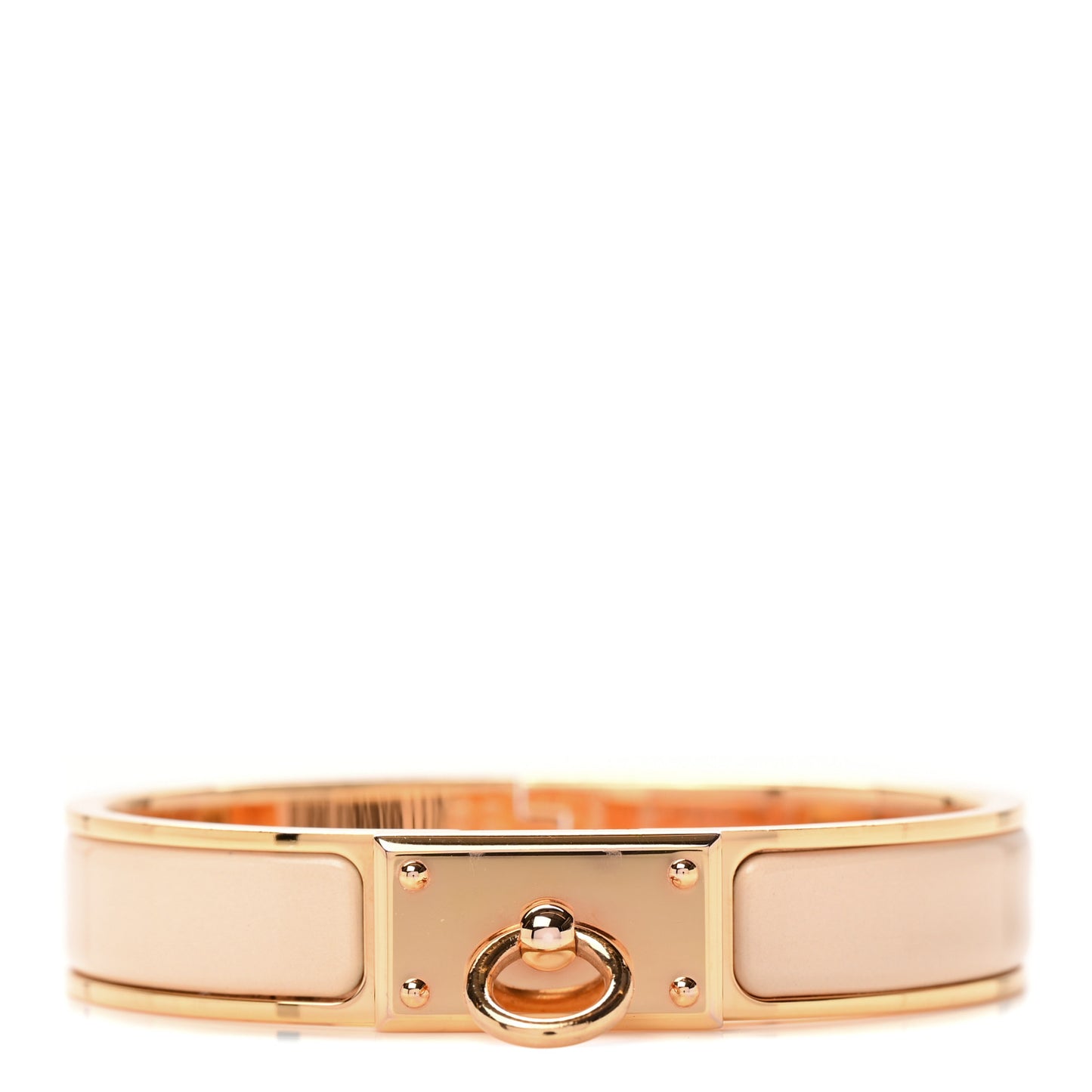 Enamel Clic Anneau Bracelet PM Beige Nacre