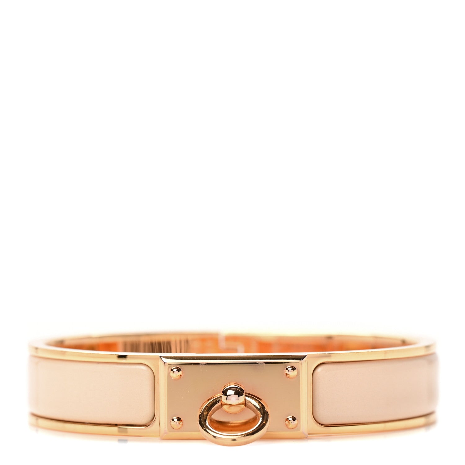 Hermes Enamel Clic Anneau Bracelet PM Beige Nacre 1 of 5