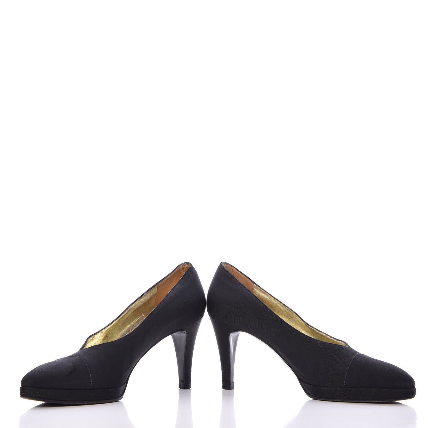 Grosgrain Cap Toe Pumps 37.5 Black