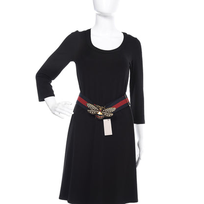 Gucci Web Queen Margaret Bee Belt 80 32 Red Navy 2 of 4