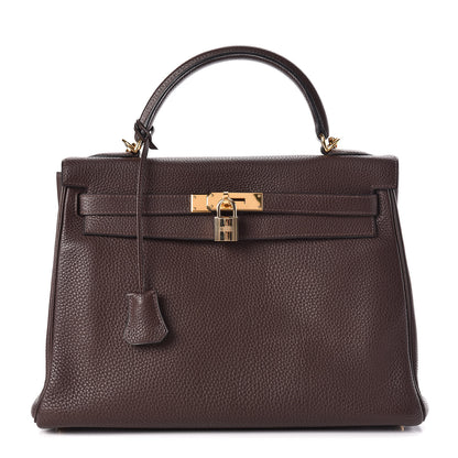 Hermes Togo Kelly Retourne 32 Chocolate 1 of 13