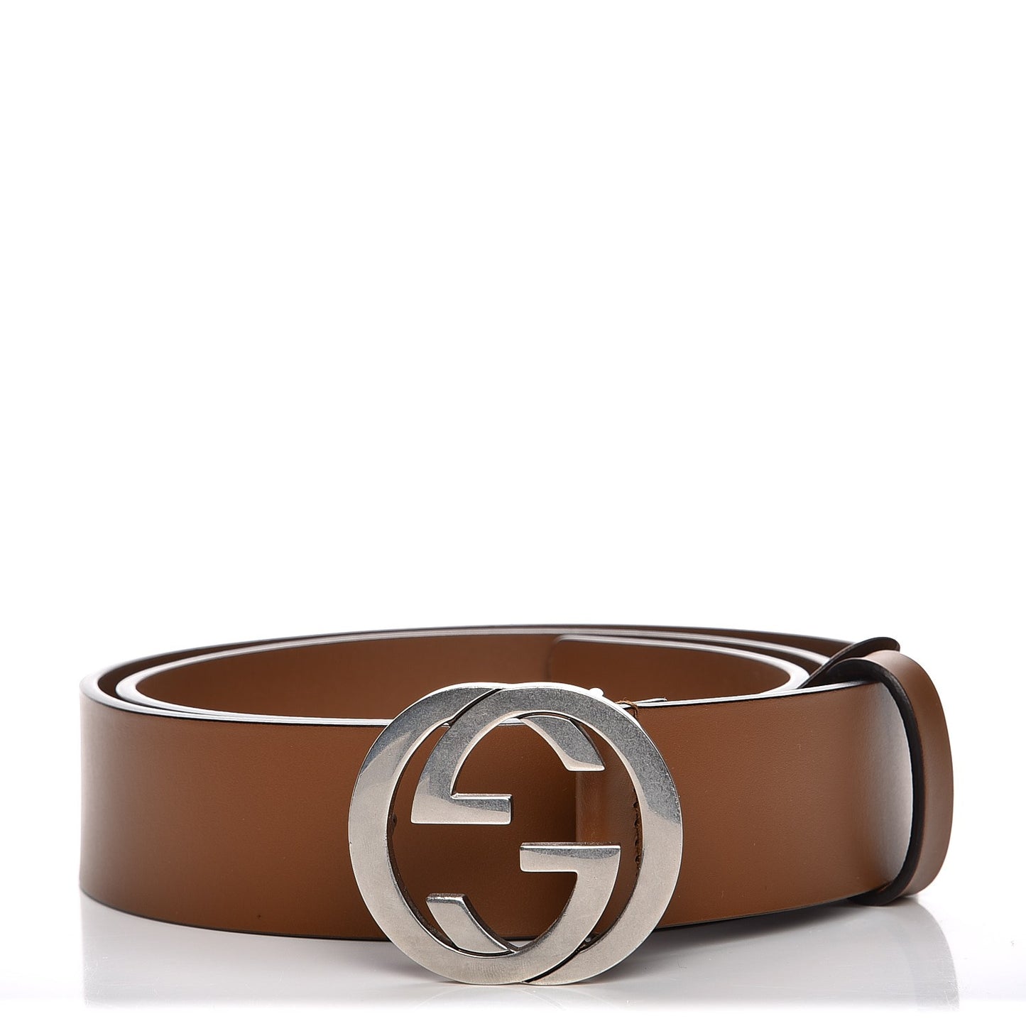 Selleria Calfskin Nickel Interlocking G 37mm Belt 95 38 Cuir