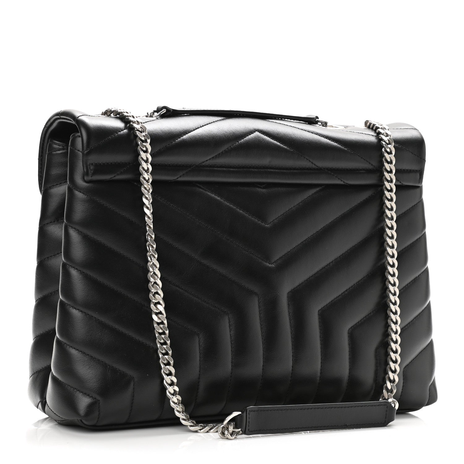 Saint Laurent Calfskin Y Quilted Monogram Medium Loulou Chain Satchel Black 3 of 9
