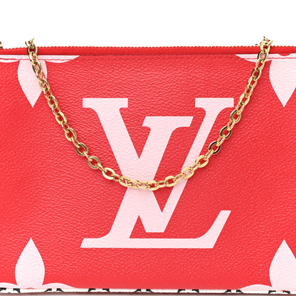 Louis Vuitton Monogram Giant Double Zip Pochette Rouge 8 of 10